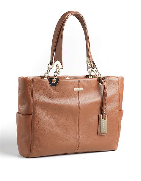 Calvin Klein Key Item Leather Tote Bag In Brown Lyst