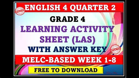 grade   english learning activity sheet las youtube