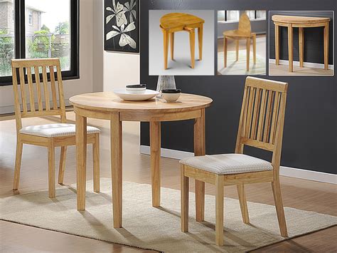 compact dining space arrangement  drop leaf dining table  small