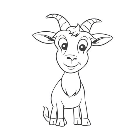cute baby goat coloring page basic simple cute cartoon goat outline