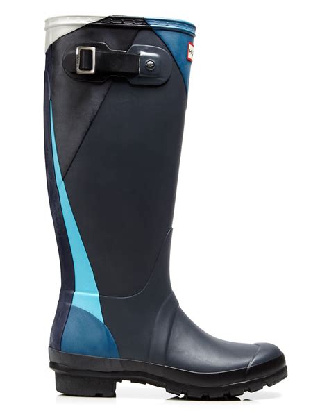 hunter rain boots original tall dazzle  blue sky blue lyst