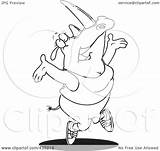 Jazzercise Rhino Toonaday Royalty Outline Illustration Cartoon Rf Clip sketch template
