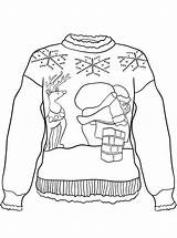Ugly Christmas Sweater Kersttrui Foute Kerst Coloring Kleurplaten Sweaters Pages Fun Kids Zo sketch template