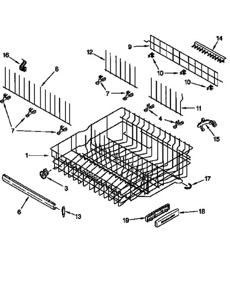 kitchenaid dishwasher parts upper rack diagram motorceowallcom