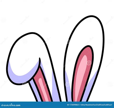 bunny ears color collection isolated  white background bunny ears