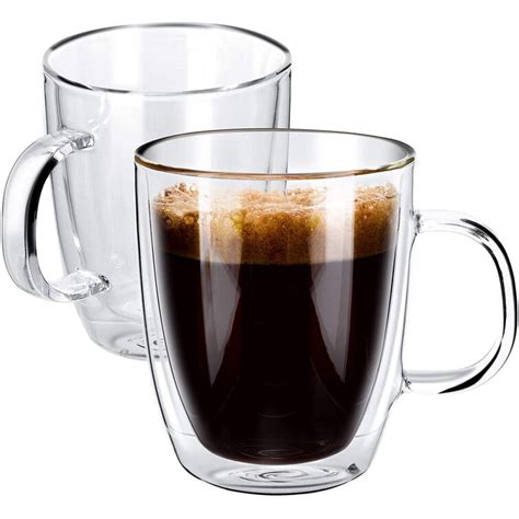 zwissliv glass coffee mugs  oz ml set   double wall clear