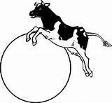 Moon Over Cow Jumping Jumped Clip Animal Childhood Coloring Craft Pixabay Clipart Vector Svg Tales доску выбрать Clker sketch template