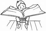 Reading Boy Book Big Clipart sketch template