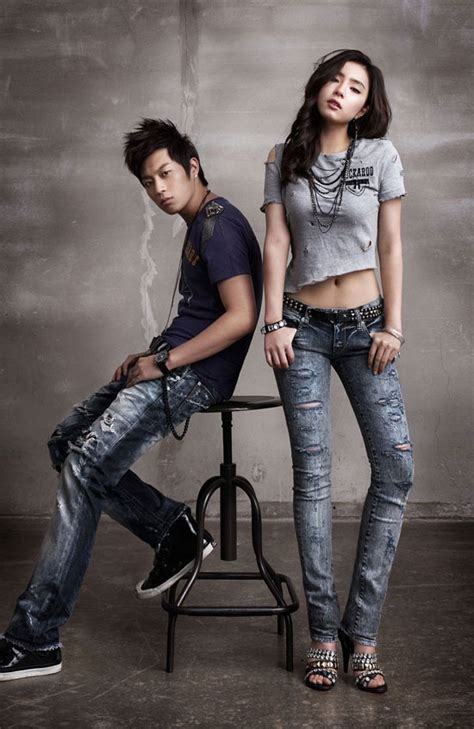 shin se kyung and b2st s doojoon pose for buckaroo jeans
