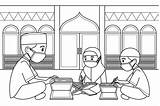 Ustaz Corano Koran Book Leggono Musulmani Moschea Indossando Abiti Maschera Studenti Vecteezy sketch template