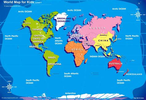 printable world map  kids  country labels tedy printable