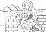 Coloring Virgin Jesus Mary Pages Marie Printable Egipt Boy Immaculate Conception Child Colouring Book Kids Catholic 為孩子的色頁 sketch template