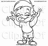 Teasing Cartoon Boy Clipart Lineart Making Illustration Face Royalty Yayayoyo Vector Clip sketch template