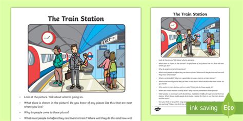 train station oral language worksheet worksheet