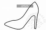 Shoe Women Template Outline Printable Coloring sketch template