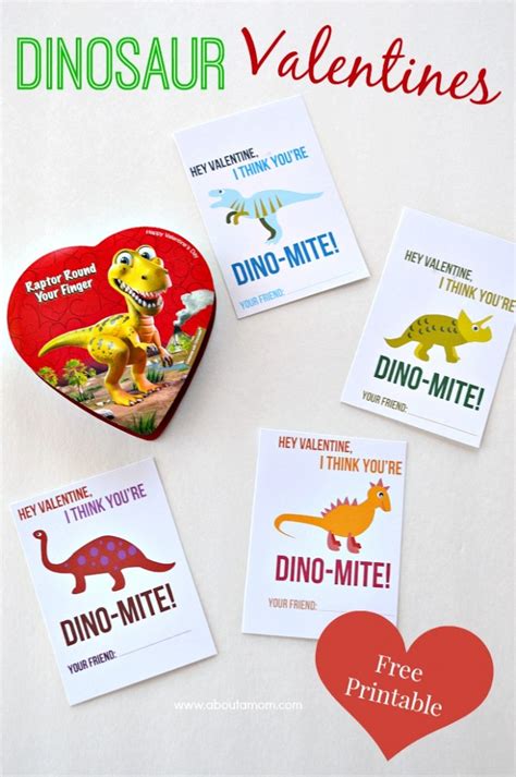 printable dinosaur valentines   mom