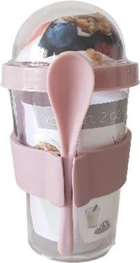 yoghurt beker   rianne roze kunststof    cm bolcom