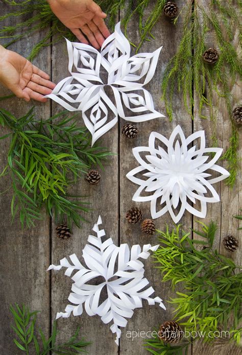 Make 3d Paper Snowflakes 3 Free Templates A Piece Of Rainbow