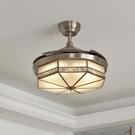 frosted glass polygon flush ceiling fan traditional bedroom   led semi flush mount