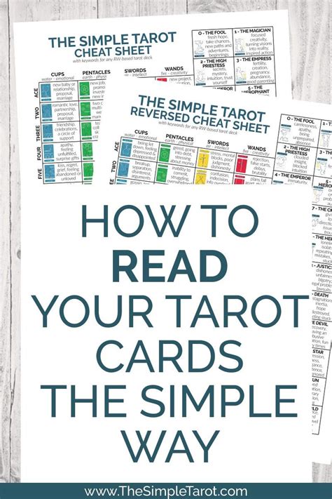 tarot cheat sheet  printable   simple tarot
