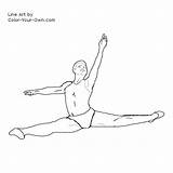 Dancer Male Ballet Coloring Pages Dance Drawings Color Drawing Sketch Dancers Line Own sketch template