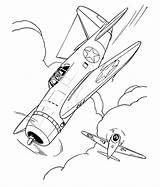 Coloring Pages War Fighter Airplane Aircraft Plane Drawing Planes Colouring Thunderbolt Drawings Military Sheets Engineering Jet Adult Ww2 Soldier Books sketch template