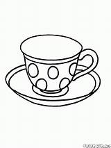 Coloring Cup Pages Alice Wonderland Dishes Teapot Teacup Colorkid Kids Getdrawings Drawing sketch template