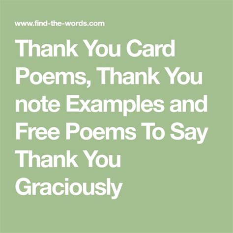 thank you card poems thank you note examples and free poems to say
