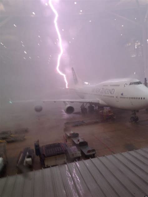 lightning strike at brisbane airport appears to hit plane photo huffpost