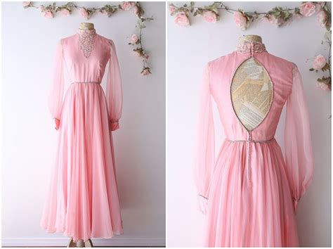 Pink Chiffon 1960 S Maxi Gown Vintage I Dream Of Jeannie
