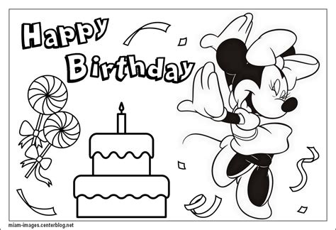 coloriage anniversaire minnie birthday coloring page