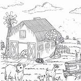 Coloring Country Book Living Printable Barn Pages Cow Goats Life sketch template