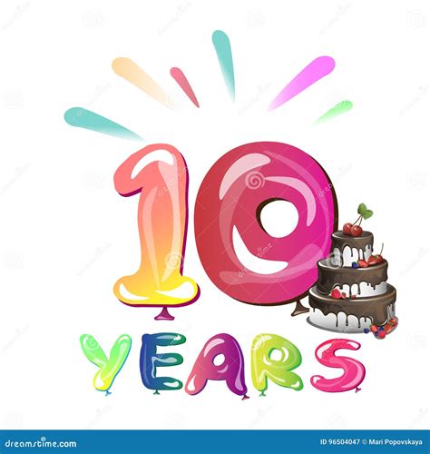 tenth anniversary stock vector illustration  birthday