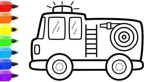 easy fire truck drawing  paintingvalleycom explore collection