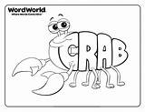 Coloring Pages Crab Sheets Printable Wordworld Print Word Worksheets Kids Disney Alphabet Animal Worksheet Cartoon Map Click Learn Description Pig sketch template