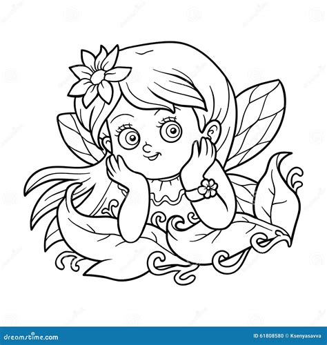 coloring book  children  fairy stock vector illustration