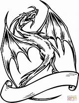 Dragon Coloring Pages Da Flying Banner Template Pergamena Stampare Pergamene Printable Drago Di Disegni Disegno Drawing Colorare Con Clip Monster sketch template