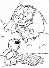 Stitch Coloring Pages Printable Jookiba Catches Jumba sketch template