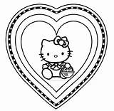 Kitty Hello Pages Coloring Valentine Getcolorings sketch template