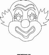 Clown Mask Face Circus Printable Coloring Craft Template Masks Printables Getdrawings Drawing sketch template