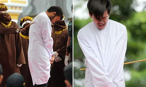 gay men caned 85 times under sharia laws in indonesia daily mail online