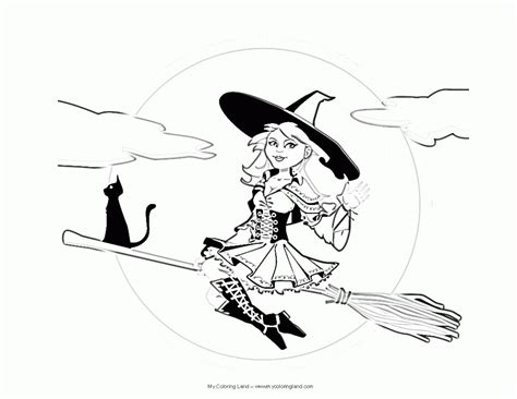 coloring pages  witches   broom coloring home