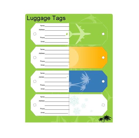 personalized luggage tag templates templatearchive