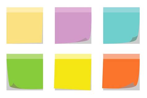 colors set  sticky notes isolated premium vector