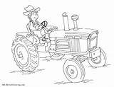 Coloring Farmer Pages Tractor Printable Kids sketch template