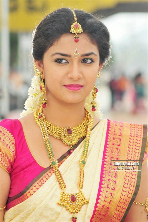 keerthi suresh bridal look actress pinterest saree