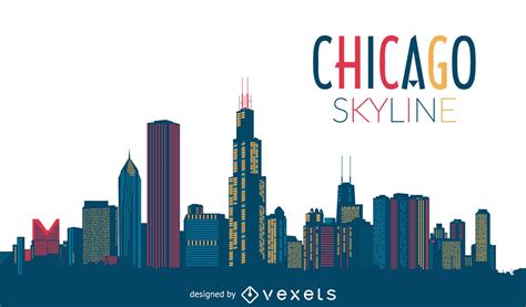 chicago skyline silhouette vector