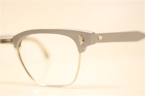 nos gray browline vintage eyeglasses 1960s men retro glasses frames