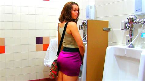 girl peeing in men bathroom funny prank youtube