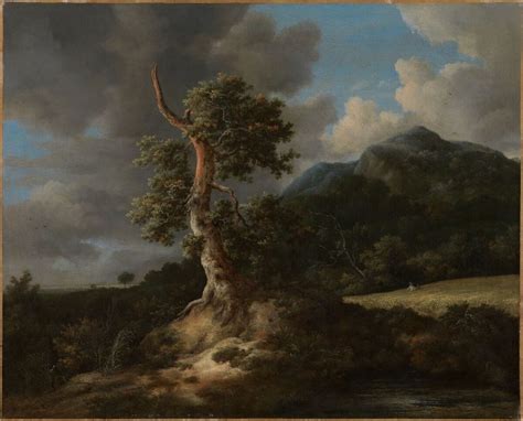 jacob van ruisdael mountainous landscape   blasted oak tree nasjonalmuseet collection